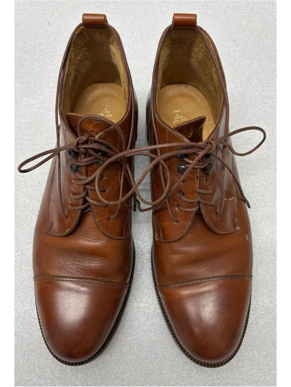Vintage Polo by Ralph Lauren  Leather Cap-Toe Chukka  Boots in Cognac Size 9D